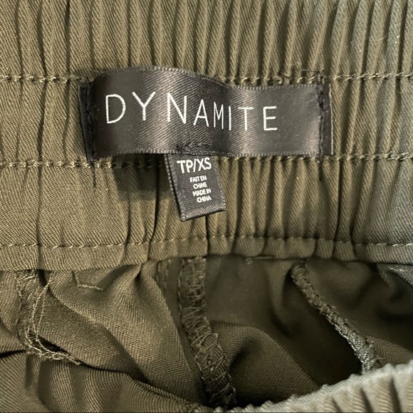 2/$30 Dynamite Army Green Jogger Style Pants with Gold Accents Size XS - Picture 13 of 14